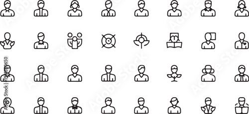 A Collection of Essential  Icons:  of Line Art Graphics symbols
