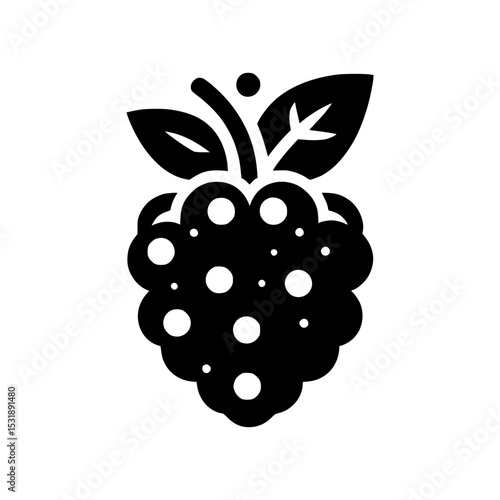 Simple black raspberry icon graphic design