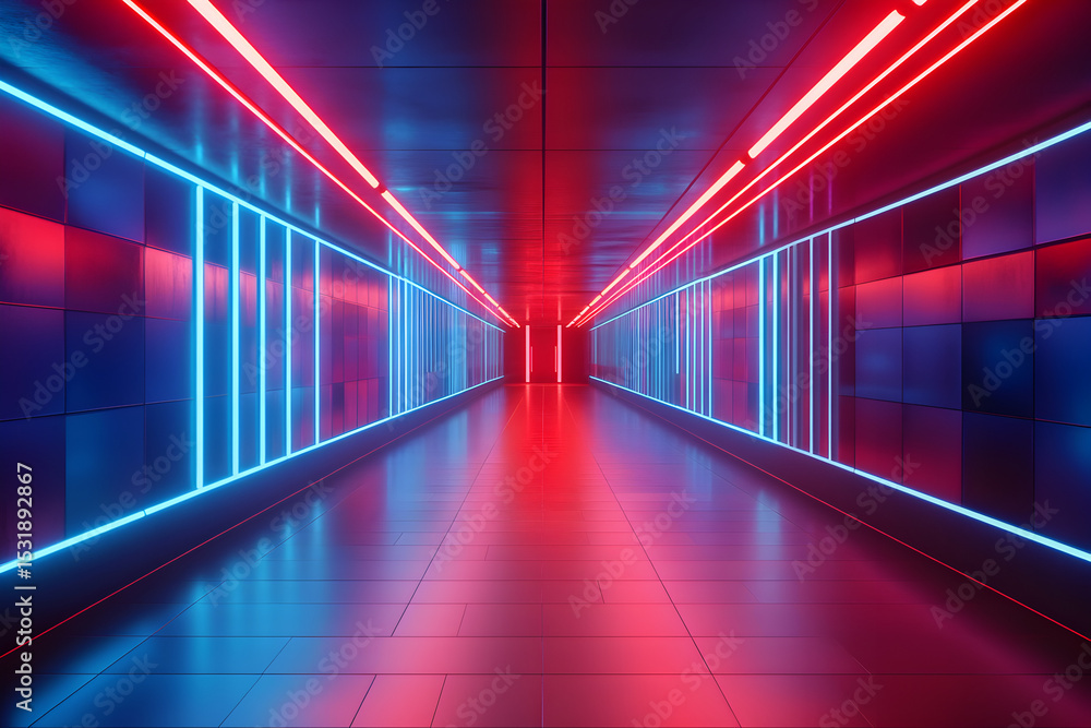 Fototapeta premium light trails in the tunnel