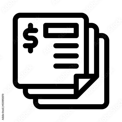 Bank statement line icon