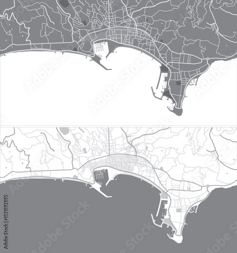 Layered editable vector illustration outline of Cannes,France.