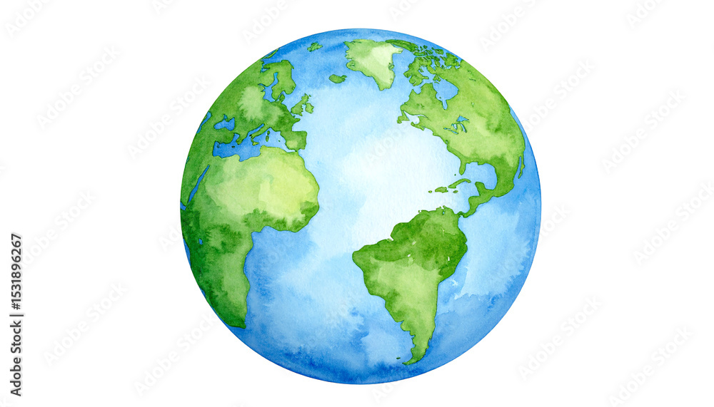 Fototapeta premium A vibrant watercolor illustration of Earth.