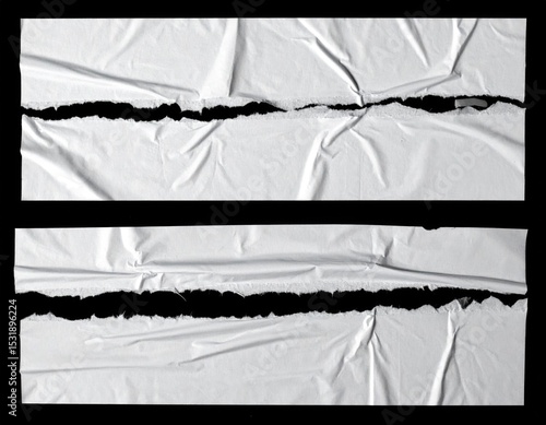 Wallpaper Mural Torn White Creased Paper Texture Background Torontodigital.ca