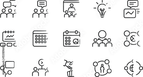 A Collection of Essential  Icons:  of Line Art Graphics symbols
