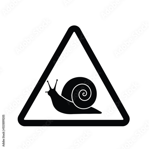 Snail crossing slow down warning sign