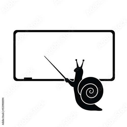 Snail teacher giving lesson on whiteboard