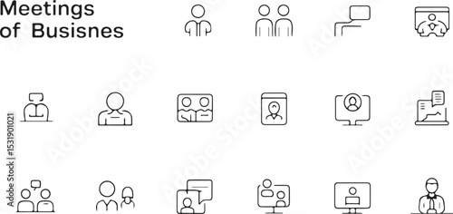 A Collection of Essential  Icons:  of Line Art Graphics symbols
