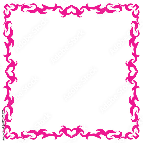 Pink border frame deco vector art simple line cor10ner. EPS  10