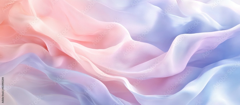 Obraz premium A smooth, dreamy flow of pastel colors like blush pink, lavender, and soft blue in 3D wave patterns