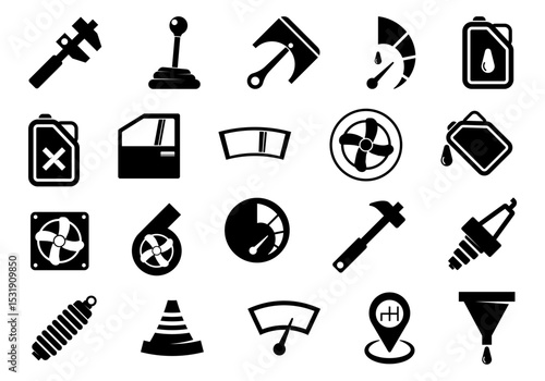 Modern Automotive Workshop Icon Pack