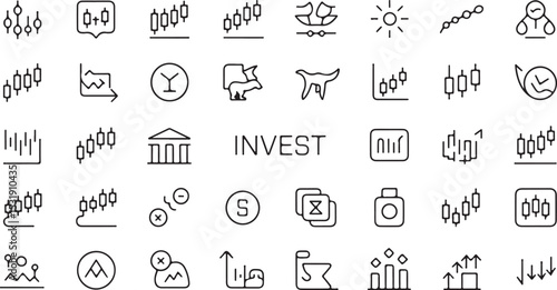 A Collection of Essential  Icons:  of Line Art Graphics symbols
