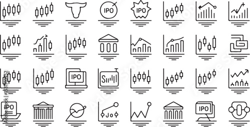 A Collection of Essential  Icons:  of Line Art Graphics symbols
