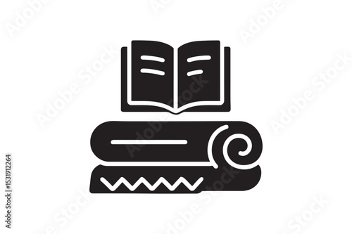 Book and Blanket silhouette vector with white background