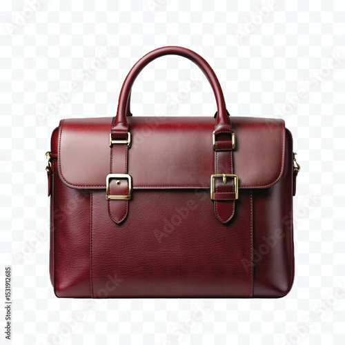 realistic stylish leather bag in different color style isolated on transparent background