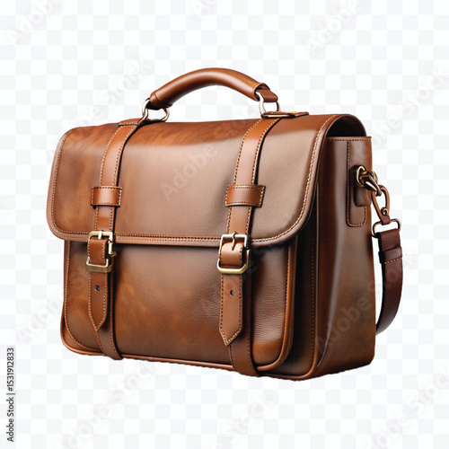 realistic stylish leather bag in different color style isolated on transparent background