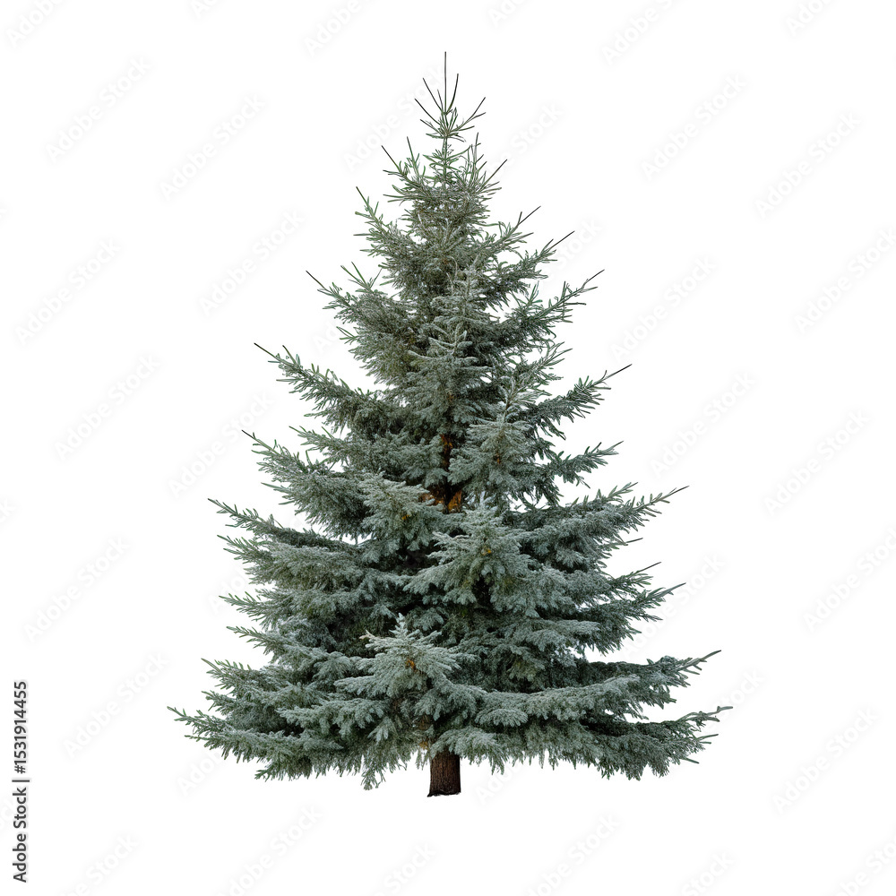 Fototapeta premium A Single Spruce Tree, Cold Climate Forest Element, Cut Out
