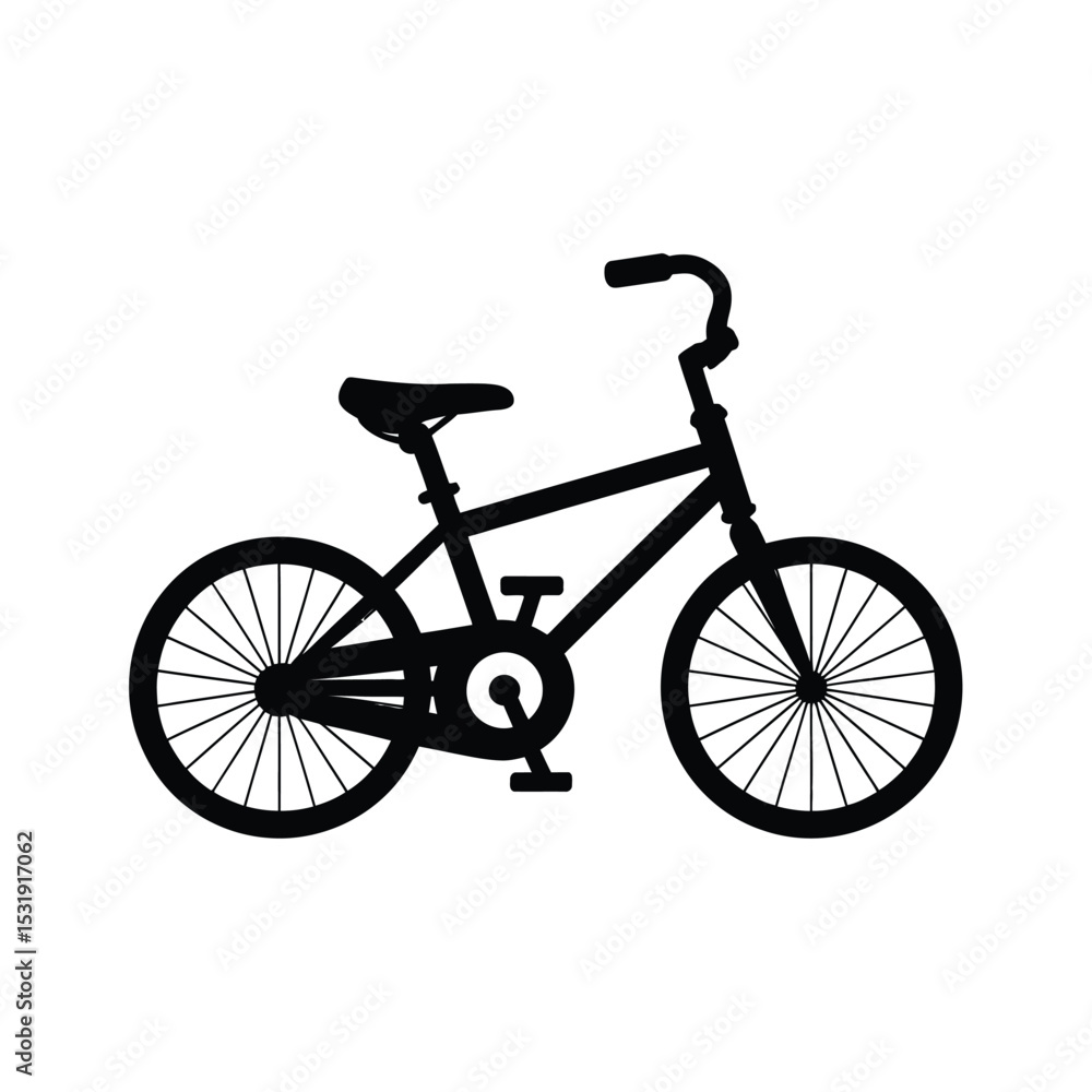 Simple black silhouette of a kids bicycle Simple black silhouette of a kids bicycle