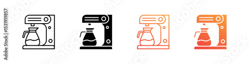 Coffee Machine Multiple Style Icon Set 