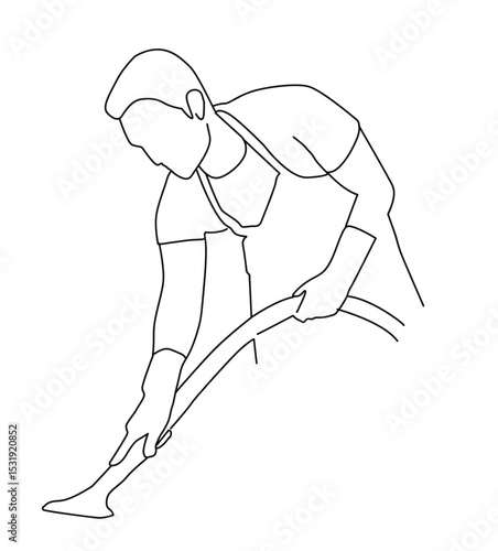 man cleaning with vacuum cleaner