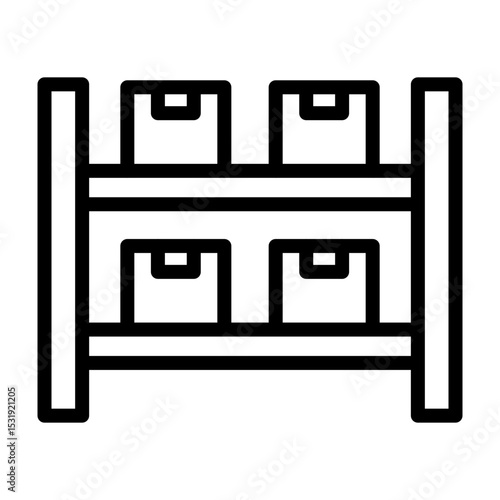 Storage Rack Vector Line Icon Design