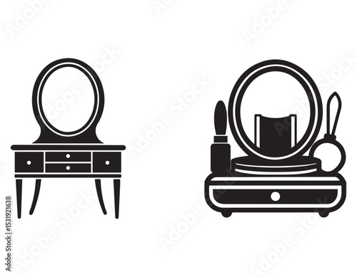 makeup vanity icon silhouette vector illustration