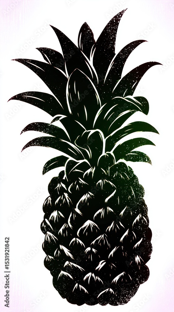Obraz premium Dark stylized pineapple graphic
