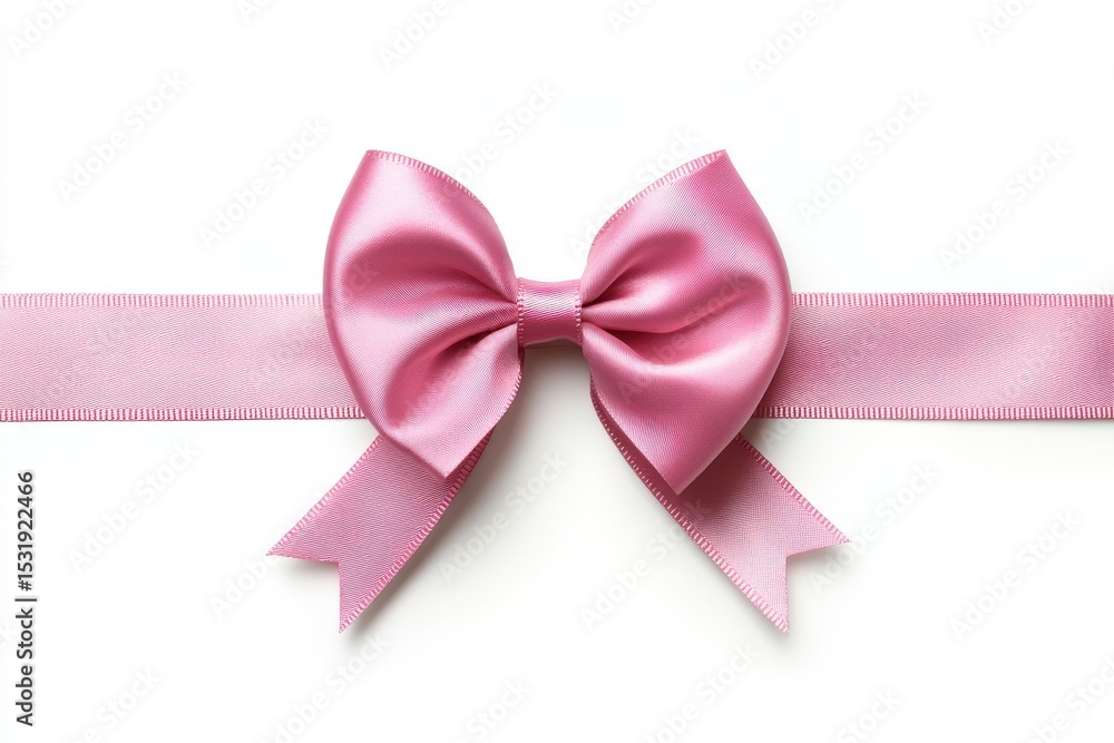 Pink satin ribbon bow isolated on white background Pink satin ribbon bow isolated on white background