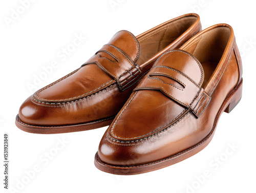 Wallpaper Mural Brown leather penny loafers isolated on transparent background Torontodigital.ca
