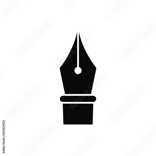 Simple black ink pen nib icon illustration