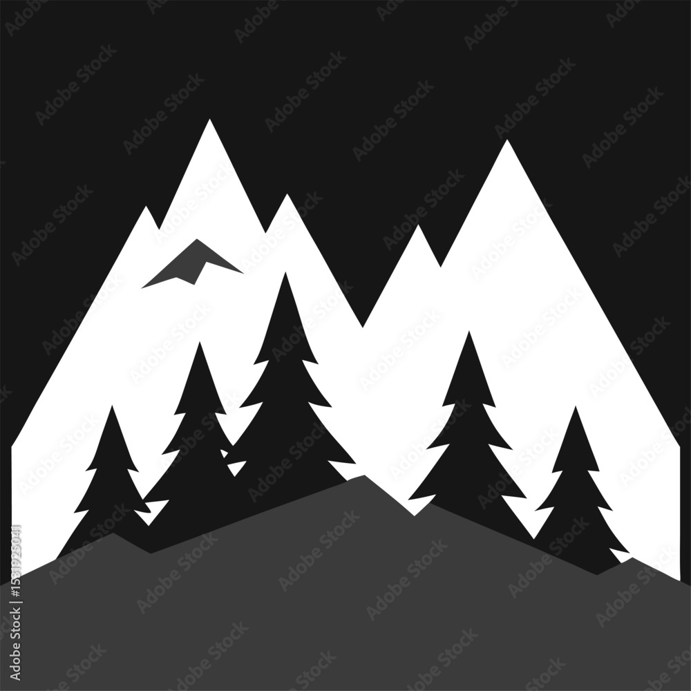 Fototapeta premium Mountain Landscape with Pine Trees