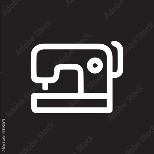 Classic Sewing Machine Silhouette Design Crafting Stitching Creation