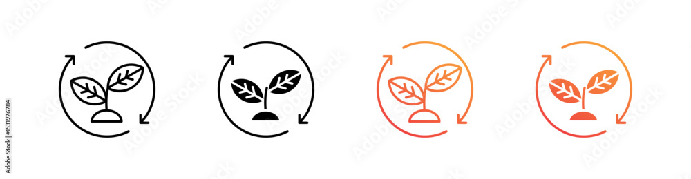 Renewable Multiple Style Icon Set Renewable Multiple Style Icon Set