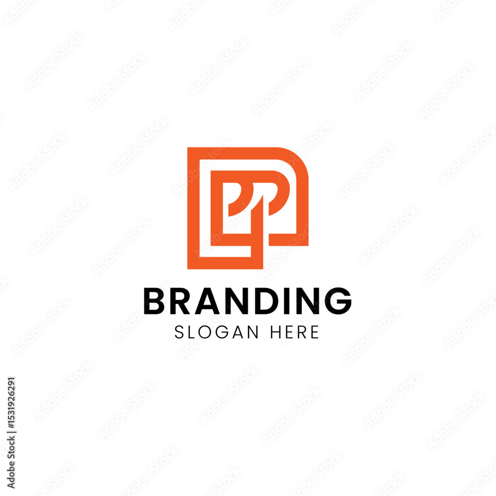Fototapeta premium Letter pp company creative typography logo.