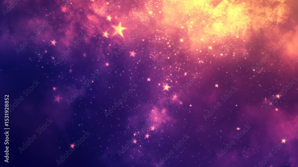 Fototapeta premium Cosmic nebula with vibrant hues and scattered stars