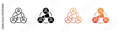 Public Relations Multiple Style Icon Set 