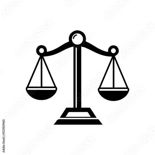 Scales of justice a black outline illustration of a balanced scale symbolizing impartiality