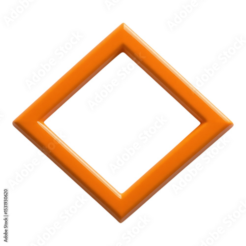 Free Download Orange Glossy Rhombus Frame - GFXLoad