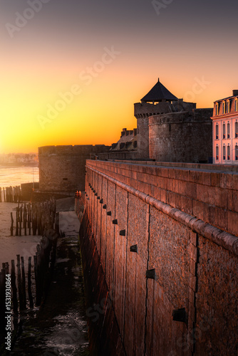old fortress at sunset