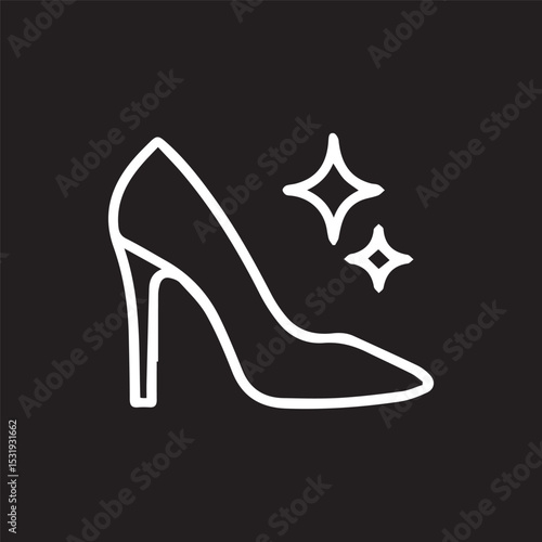 Elegant High Heel Shoe Shining Icon Design for Fashion Lovers