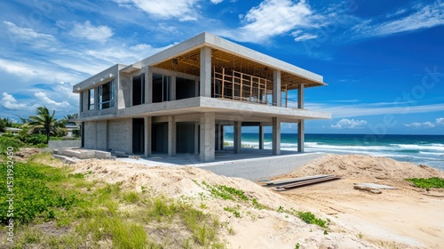 Beachfront Modern House Under Construction