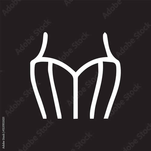 Captivating bodice silhouette on a minimalist black backdrop design element