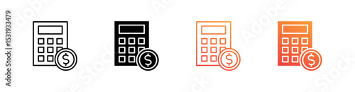 Budgeting Multiple Style Icon Set 