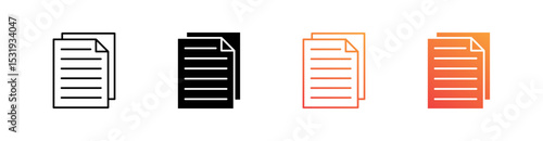 Document Multiple Style Icon Set 