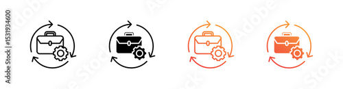 Process Multiple Style Icon Set 