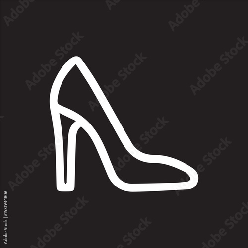 Elegant High Heel Shoe Minimalist Design Fashionable Footwear Icon