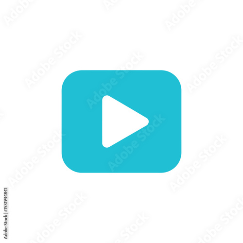 Free Download Teal Rounded Square with Play Button Icon on a White Background - GFXLoad