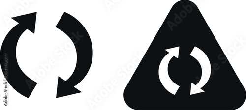 Circular arrows icon set for web and mobile apps.