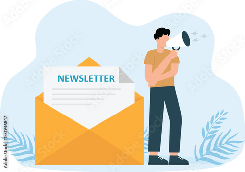 Email subscribe and email marketing system, people use smartphone and subscribe and newsletter concept
