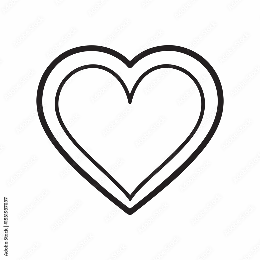 Heart Outline Icon – Simple Love Symbol Isolated on White Background Heart Outline Icon – Simple Love Symbol Isolated on White Background