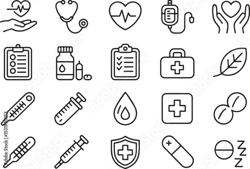 Medical Icons Healthcare Symbols Collection - EPS Vector Graphics